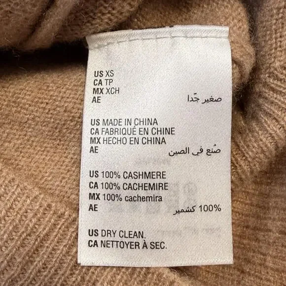 Charter Club Cashmere Sweater Womens XS Beige Hooded Full Zip Hoodie Knit - Picture 8 of 8